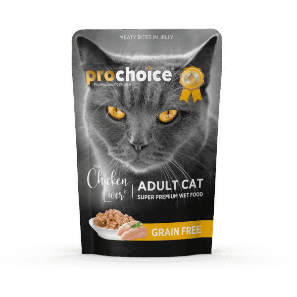 Prochoice Chicken and Liver Chunks in Jelly For Adult Cats – 85 Gram